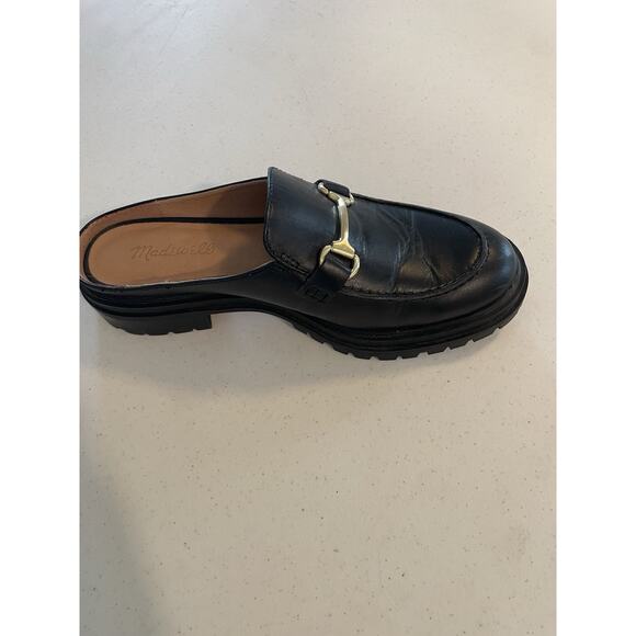 Madewell Women Backless Leather Loafer Chunky y2k 90s-inspired lug sole Sz8 - Picture 3 of 4